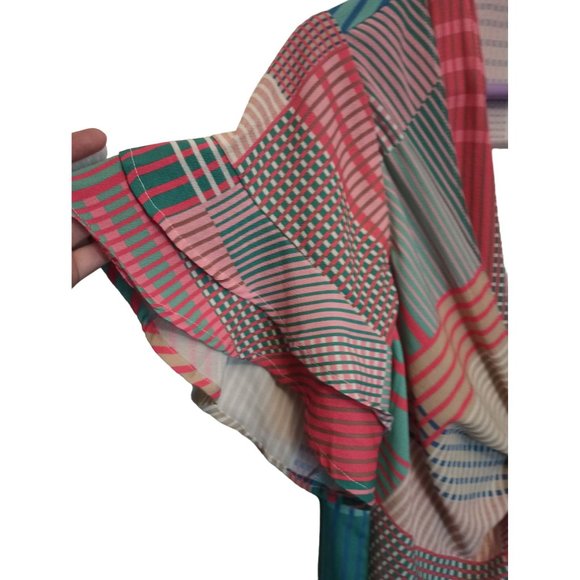 umgee USA Multi Color Short Ruffle Sleeve top Size S - Picture 6 of 7